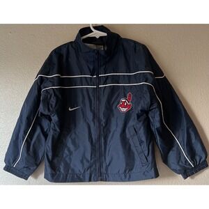 Boys Windbreaker Size 5 Nike Full Zip Lightweight Jacket Cleveland Indians TS-78